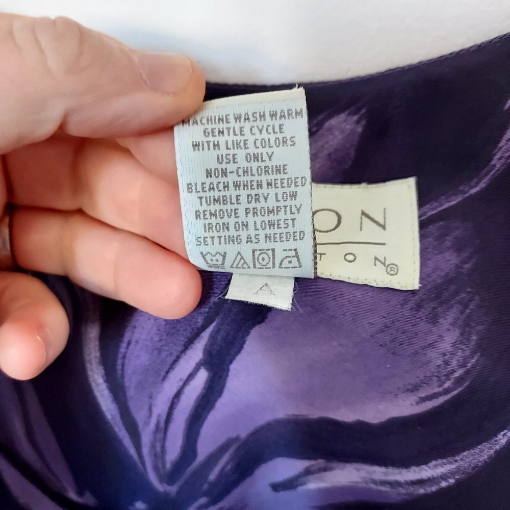 Norton McNaughton Vintage 90s Purple floral Maxi dress Tropical Vacation Luau - Picture 6 of 13